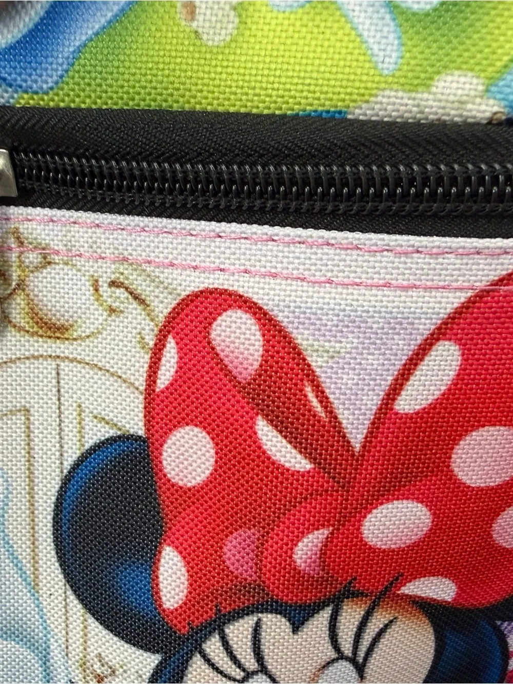Disney Pink Minnie & Daisy Kids Backpack with Polka Dot Bow Print